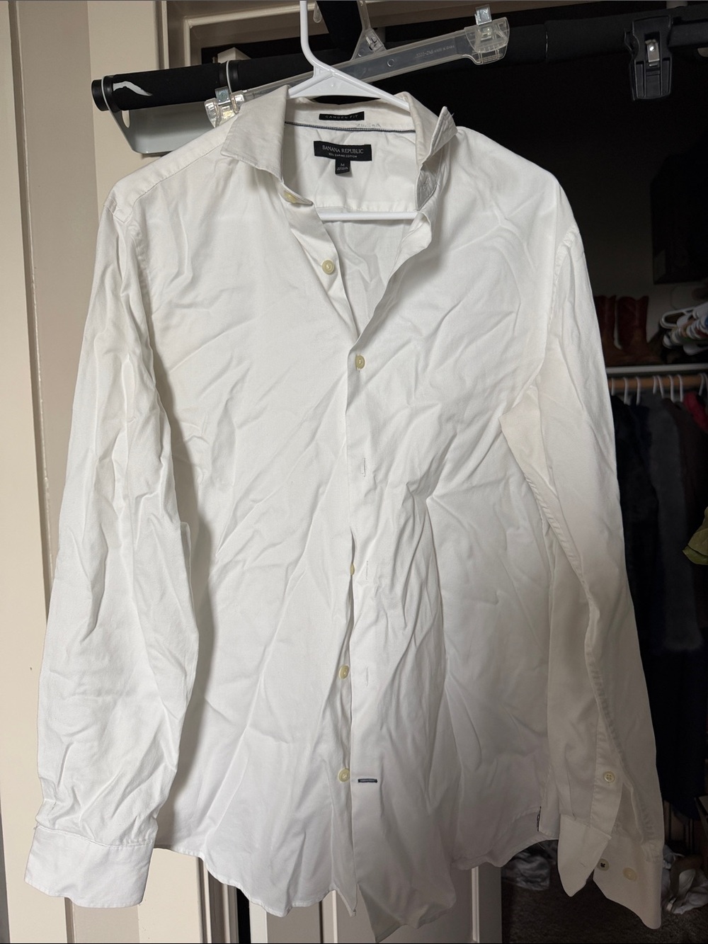 Banana Republic Men’s White Button-Up Dress Shirt